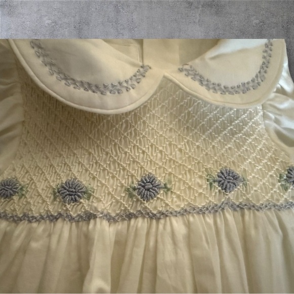 Strasburg Heirloom Dress White Smocked Lavender Embroidery Size 6M - NWT - Picture 9 of 10